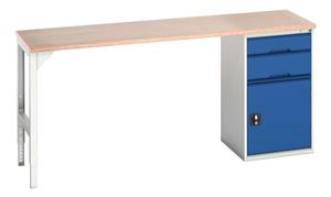Verso 2000x600x930 Pedastal Bench Cabinet Multiplex Verso Pedastal Benches with Drawer / Cupboard Unit 18/16921952.11 Verso 2000x600x930 Ped Ben Cab Mplx.jpg